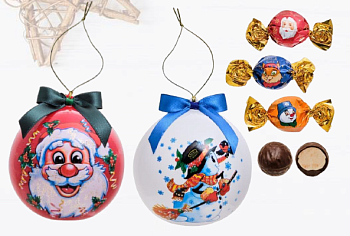 АТАГ Набор конфет 150гр С НОВЫМ ГОДОМ И РОЖДЕСТВОМ! (ШАР) 1*6