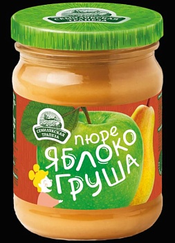 СЕМИЛУКСКАЯ ТРАПЕЗА 260гр Пюре фруктовое ЯБЛОЧНО-ГРУШЕВОЕ 1*10