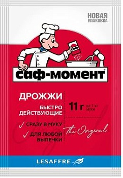 Дрожжи хлебопекарные Саф-Момент сухие (18 бл.*60 шт) фас.11гр  1*1 080